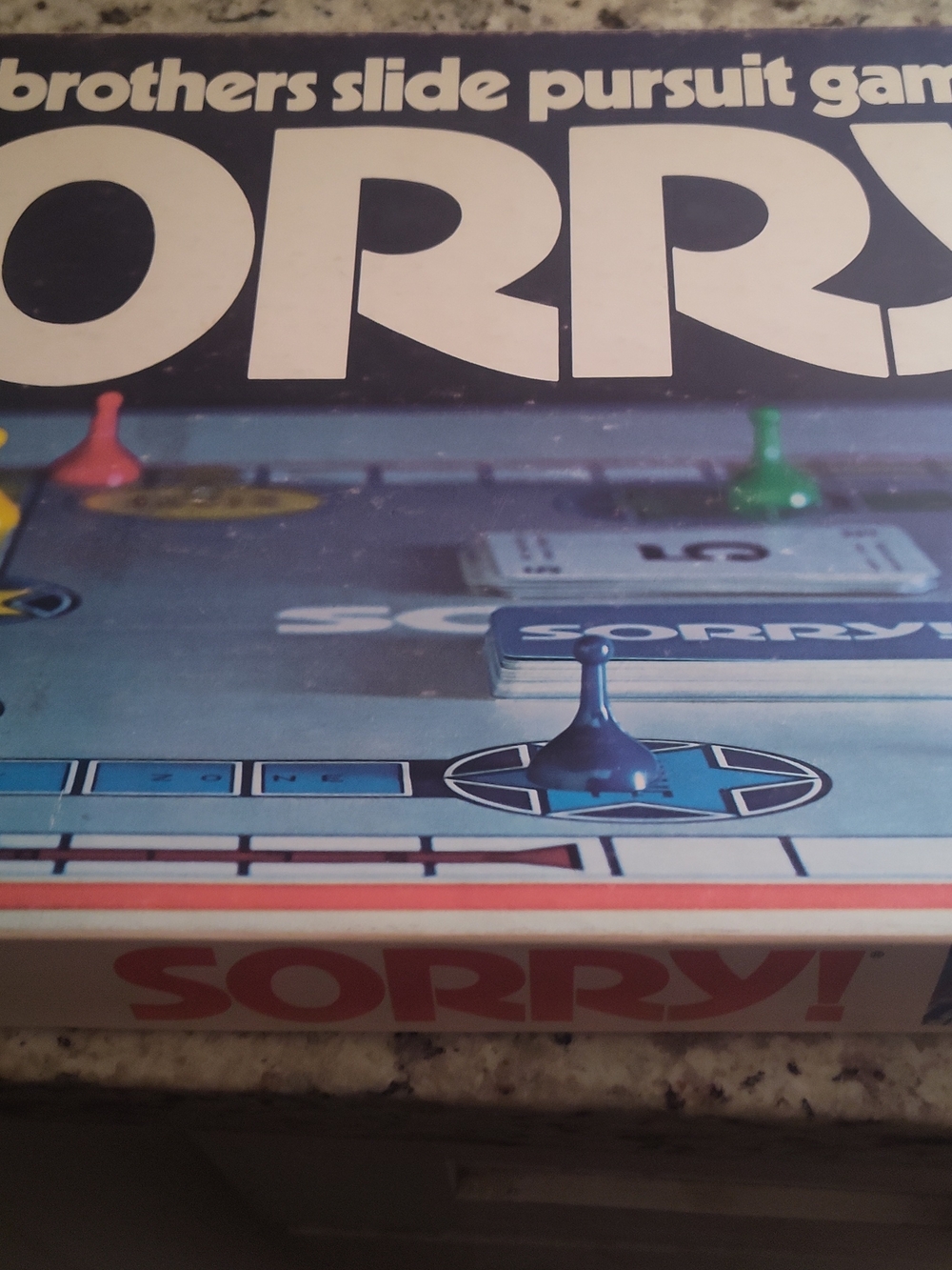 Sorry! Board Game Box with Blue Game Piece